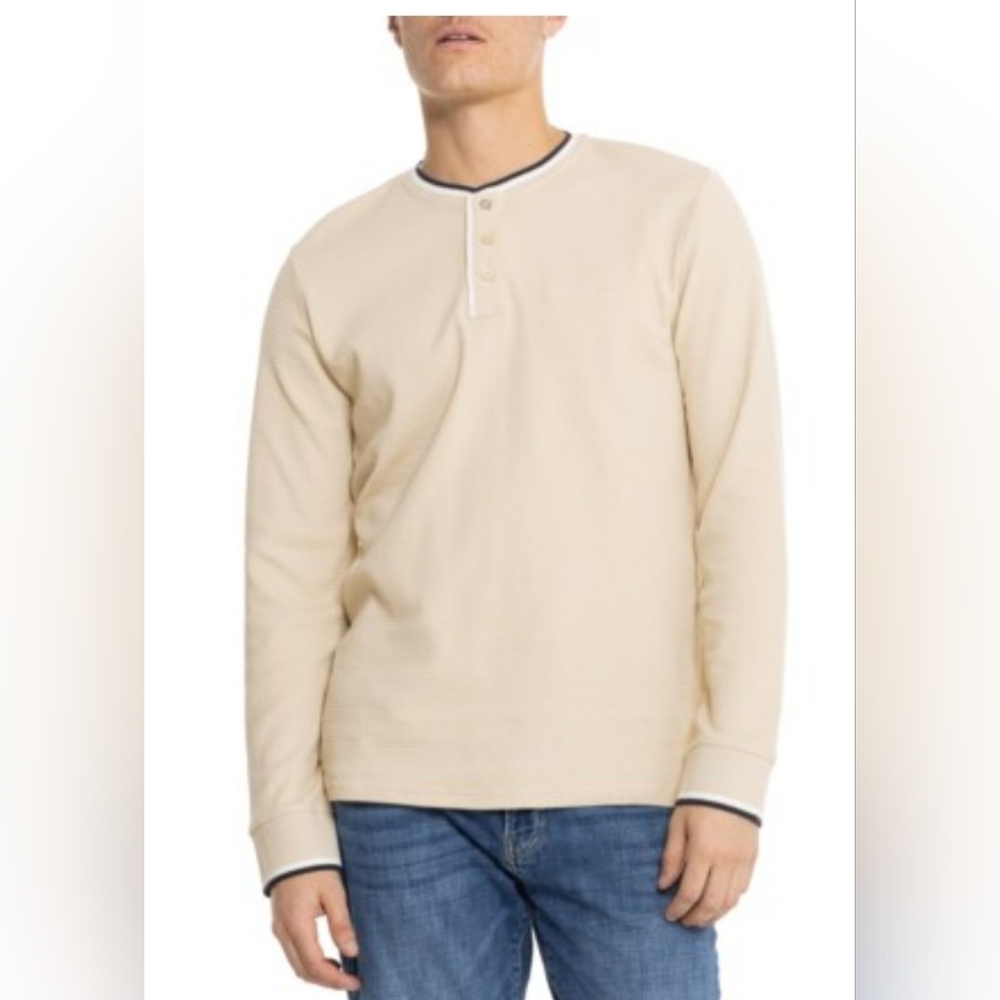 Ben Sherman Cream Thermal  Long Sleeve‎ Henley